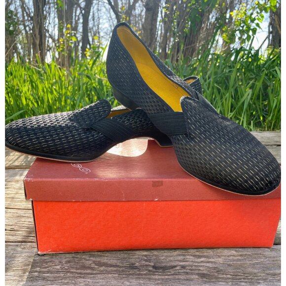 Wellco Shoes - Vintage 1960s Glam Heeled Womens Slipper Black Gold Wellco Sz 11 NOS  Wellco